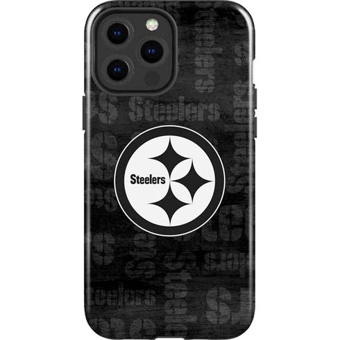 NFL Pittsburgh Steelers Black & White iPhone 15 Pro Max Impact Case