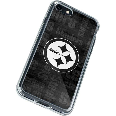 NFL Pittsburgh Steelers Black & White iPhone SE (2nd & 3rd Gen) Clear Case