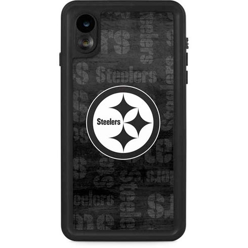 NFL Pittsburgh Steelers Black & White iPhone XR Waterproof Case