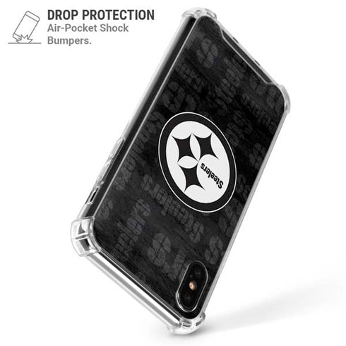 NFL Pittsburgh Steelers Black & White iPhone XS Max Clear Case