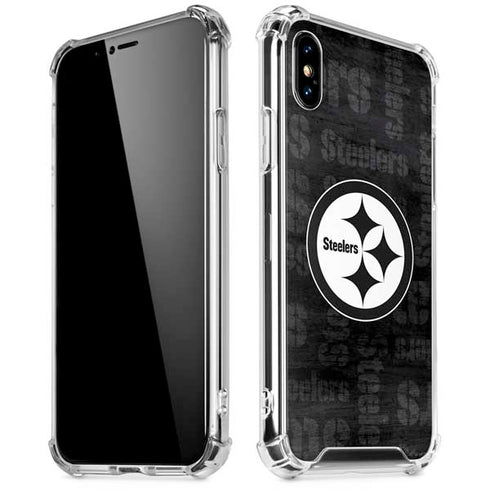 NFL Pittsburgh Steelers Black & White iPhone XS Max Clear Case