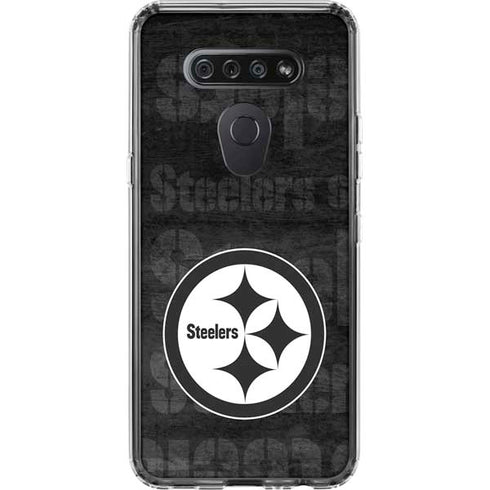 NFL Pittsburgh Steelers Black & White LG K51/Q51 Clear Case