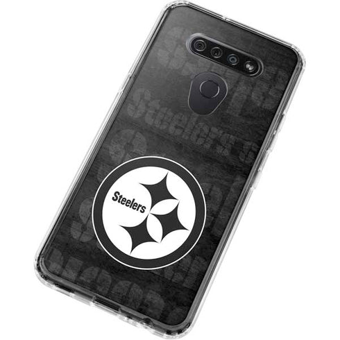 NFL Pittsburgh Steelers Black & White LG K51/Q51 Clear Case