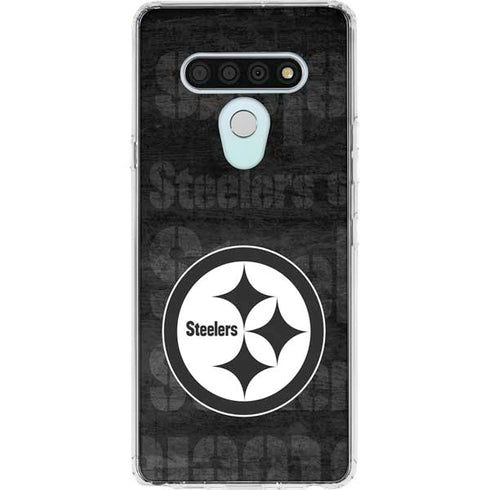 NFL Pittsburgh Steelers Black & White LG Stylo 6 Clear Case