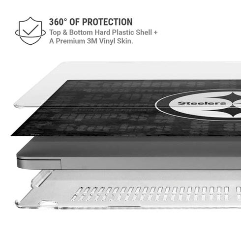 NFL Pittsburgh Steelers Black & White MacBook Pro 16in (2021-25) Case plus Skin