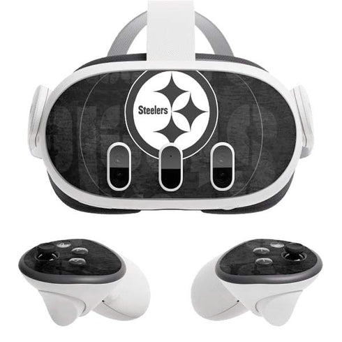 NFL Pittsburgh Steelers Black & White Meta Quest 3 Skin