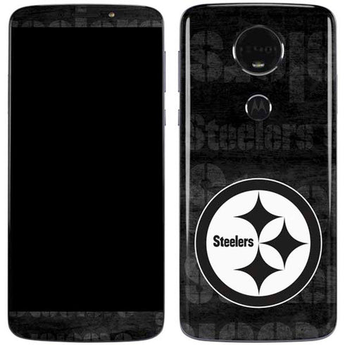 NFL Pittsburgh Steelers Black & White Moto E5 Plus Skin