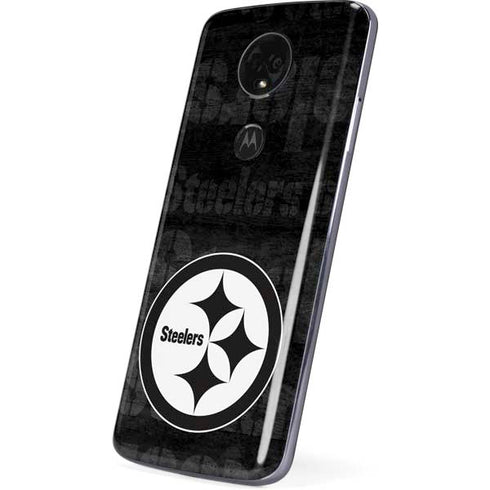 NFL Pittsburgh Steelers Black & White Moto E5 Plus Skin