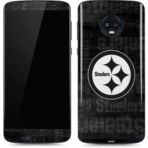 NFL Pittsburgh Steelers Black & White Moto G6 Skin