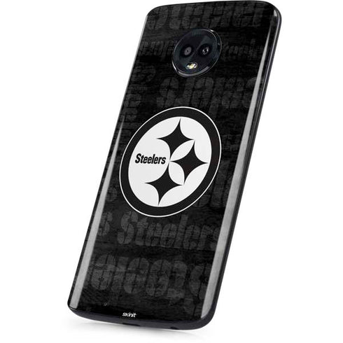 NFL Pittsburgh Steelers Black & White Moto G6 Skin