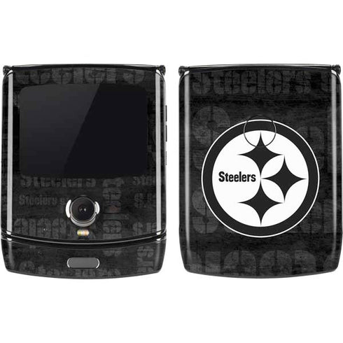 NFL Pittsburgh Steelers Black & White Motorola RAZR Skin