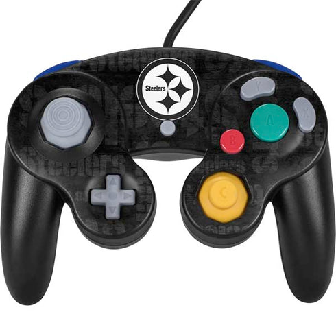 NFL Pittsburgh Steelers Black & White Nintendo GameCube Controller Skin
