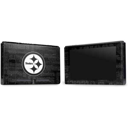 NFL Pittsburgh Steelers Black & White Nintendo Switch Bundle Skin