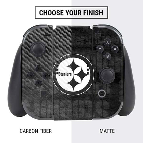 NFL Pittsburgh Steelers Black & White Nintendo Switch Bundle Skin