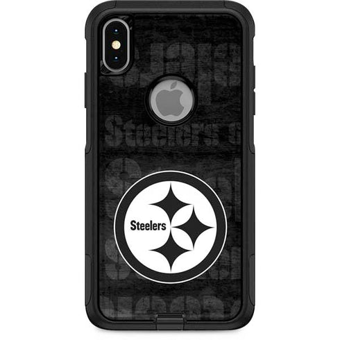 NFL Pittsburgh Steelers Black & White Otterbox Commuter iPhone Skin