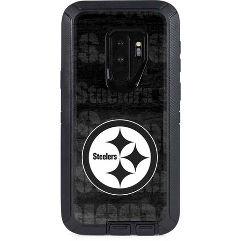 NFL Pittsburgh Steelers Black & White Otterbox Defender Galaxy Skin