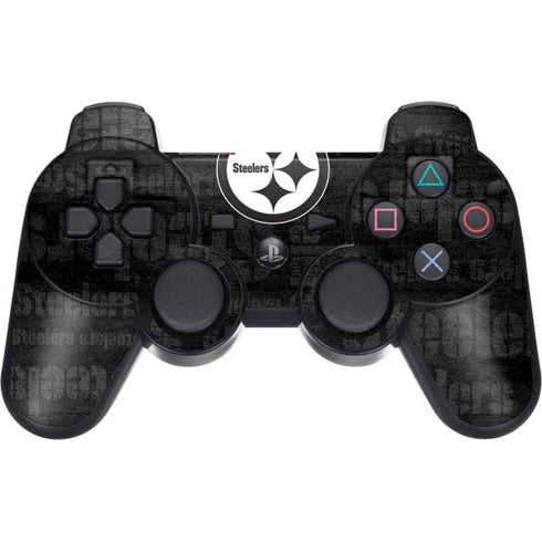 NFL Pittsburgh Steelers Black & White PS3 Dual Shock wireless controller Skin