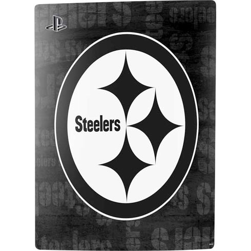 NFL Pittsburgh Steelers Black & White PS5 Console Skin