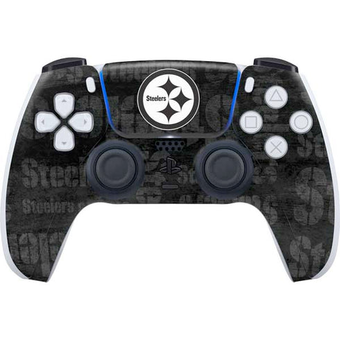 NFL Pittsburgh Steelers Black & White PS5 Controller Skin