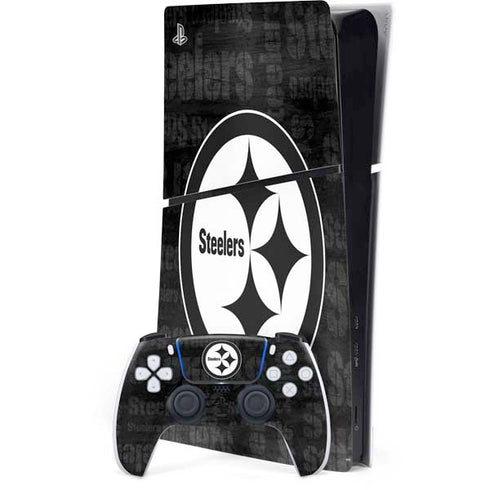 NFL Pittsburgh Steelers Black & White PS5 Slim Digital Edition Bundle Skin
