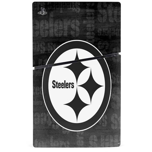 NFL Pittsburgh Steelers Black & White PS5 Slim Digital Edition Console Skin