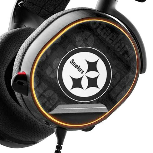 NFL Pittsburgh Steelers Black & White SteelSeries Arctis 3 Skin