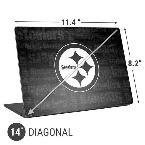 NFL Pittsburgh Steelers Black & White Universal Laptop 14in (11.4 x 8.2in) Skin