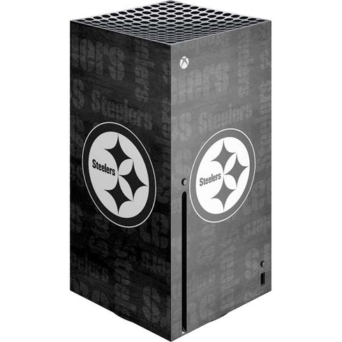 NFL Pittsburgh Steelers Black & White Xbox Series X Console Skin