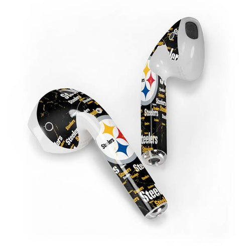 NFL Pittsburgh Steelers Black Blast Apple AirPods Skin