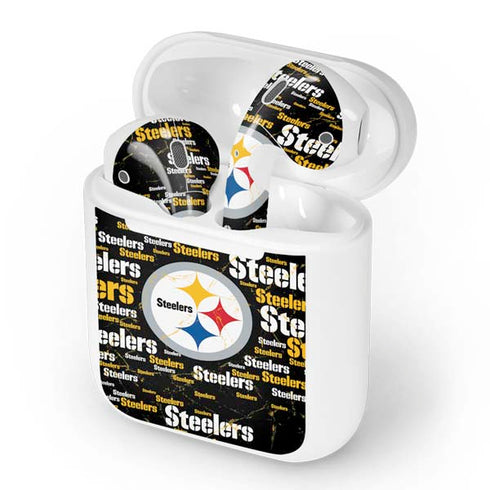 NFL Pittsburgh Steelers Black Blast Apple AirPods Skin