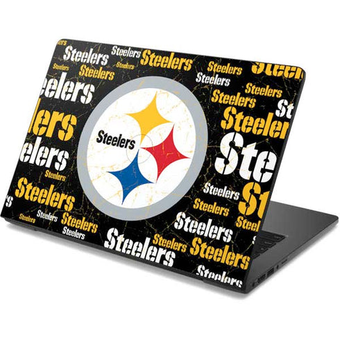 NFL Pittsburgh Steelers Black Blast Dell Chromebook Skin