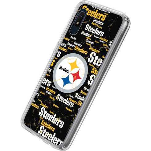 NFL Pittsburgh Steelers Black Blast Galaxy A10e Clear Case