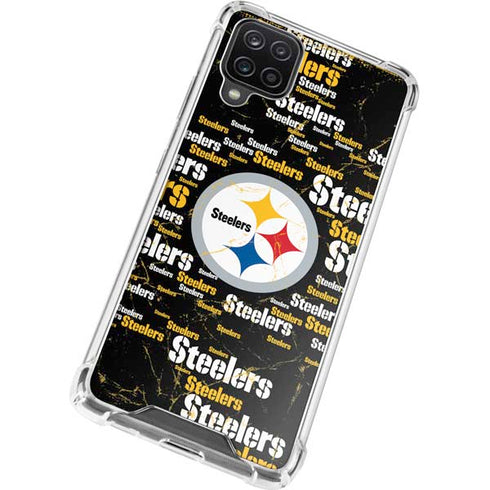 NFL Pittsburgh Steelers Black Blast Galaxy A12 Clear Case