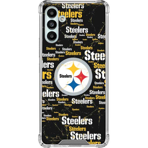 NFL Pittsburgh Steelers Black Blast Galaxy A13 5G Clear Case