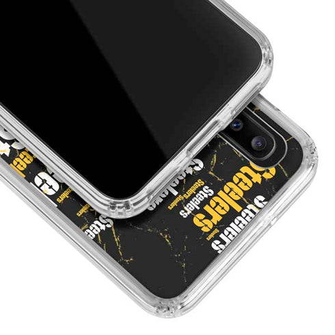 NFL Pittsburgh Steelers Black Blast Galaxy A30 Clear Case
