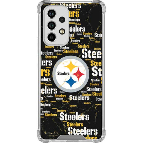 NFL Pittsburgh Steelers Black Blast Galaxy A33 5G Clear Case