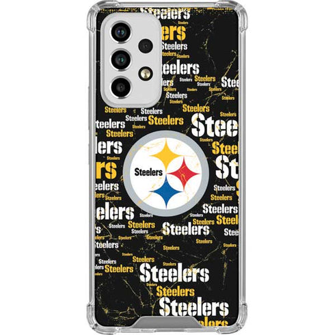 NFL Pittsburgh Steelers Black Blast Galaxy A53 5G Clear Case