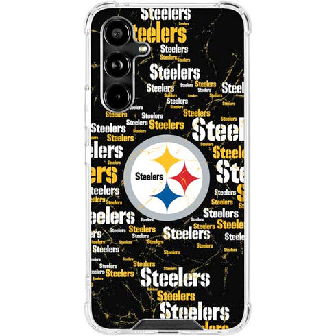 NFL Pittsburgh Steelers Black Blast Galaxy A54 5G Clear Case