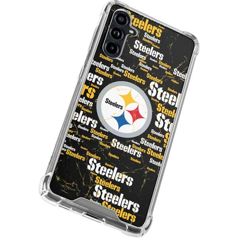 NFL Pittsburgh Steelers Black Blast Galaxy A54 5G Clear Case