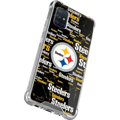 NFL Pittsburgh Steelers Black Blast Galaxy A71 5G Clear Case