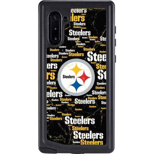 NFL Pittsburgh Steelers Black Blast Galaxy Note 10 Waterproof Case