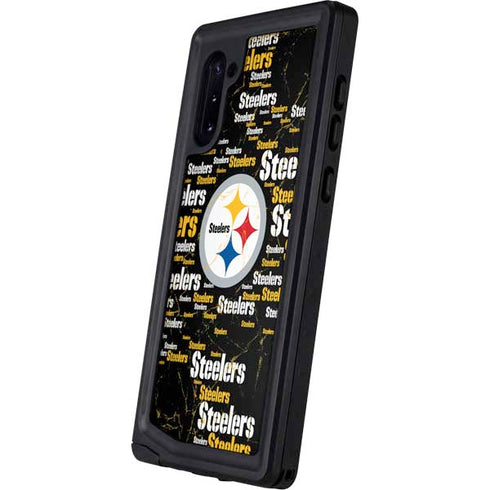 NFL Pittsburgh Steelers Black Blast Galaxy Note 10 Waterproof Case
