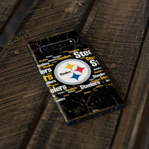 NFL Pittsburgh Steelers Black Blast Galaxy S10 Plus Skin