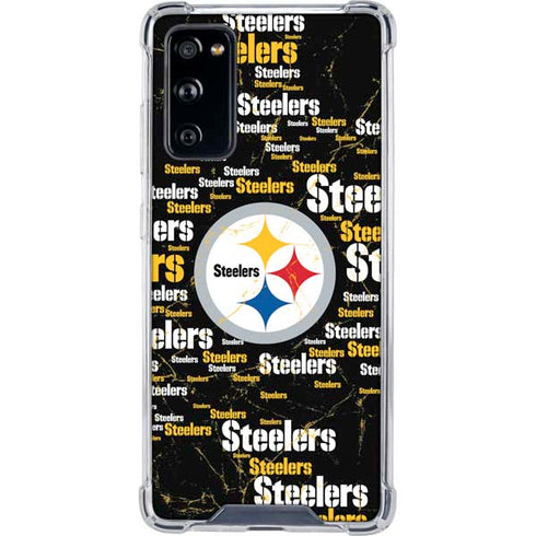 NFL Pittsburgh Steelers Black Blast Galaxy S20 FE Clear Case