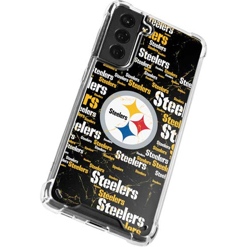 NFL Pittsburgh Steelers Black Blast Galaxy S21 5G Clear Case