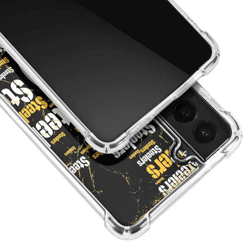 NFL Pittsburgh Steelers Black Blast Galaxy S21 Plus 5G Clear Case