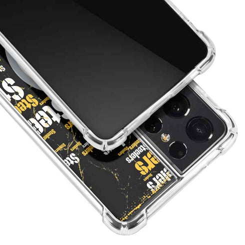 NFL Pittsburgh Steelers Black Blast Galaxy S21 Ultra 5G Clear Case