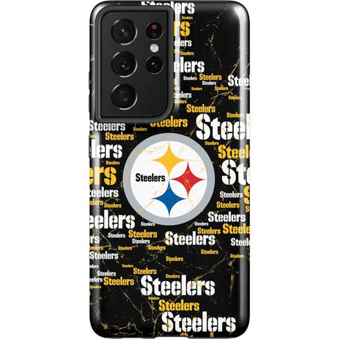 NFL Pittsburgh Steelers Black Blast Galaxy S21 Ultra 5G Pro Case