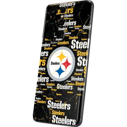 NFL Pittsburgh Steelers Black Blast Galaxy S21 Ultra 5G Skin