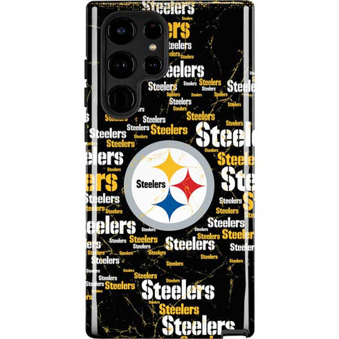 NFL Pittsburgh Steelers Black Blast Galaxy S22 Ultra Pro Case